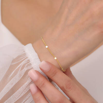 925 Ayar Gümüş Baskılı Gurmet Zincir Bileklik