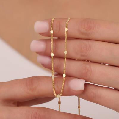 925 Ayar Gümüş Baskılı Gurmet Zincir Kolye - 2