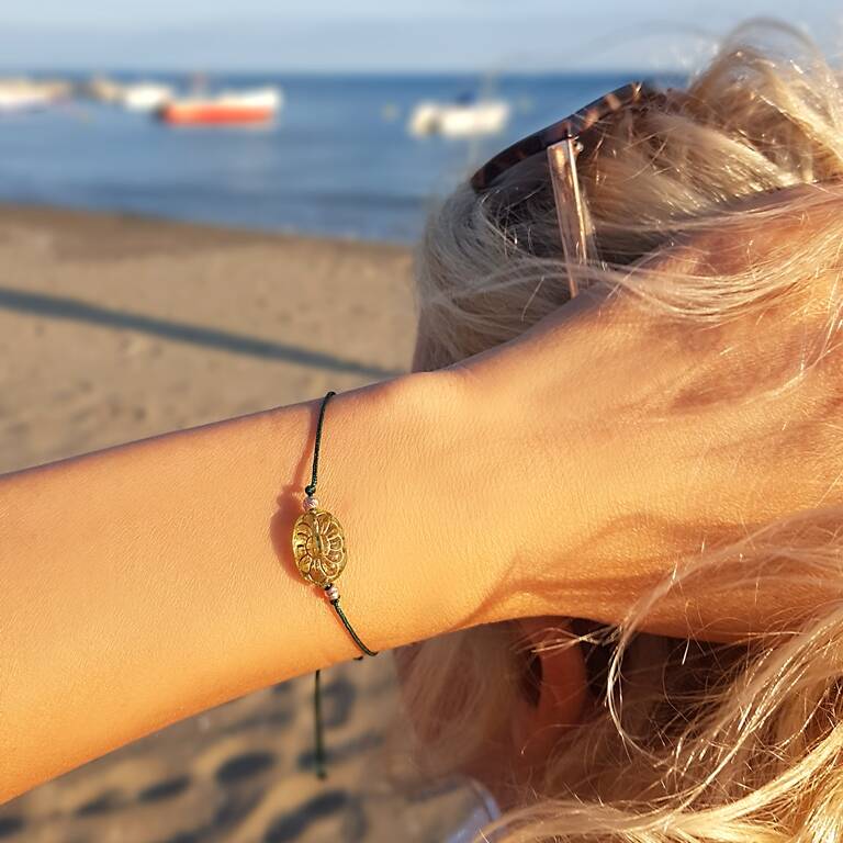 925 Ayar Gümüş Çek Kristali Bileklik - 1