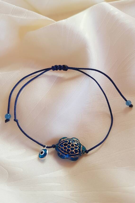 925 Ayar Gümüş Çek Kristali Kaplumbağa Bileklik  - 2