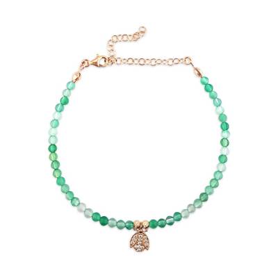 925 Ayar Gümüş Doğal Taşlı Uğur Böceği Bileklik - 2