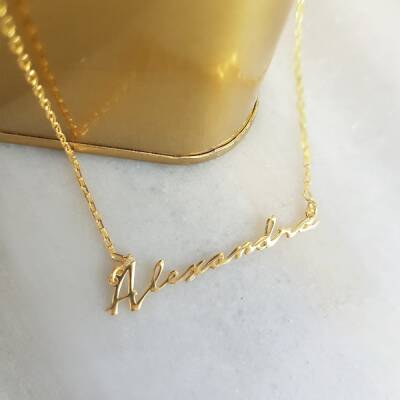 925 Ayar Gümüş El Yazısı İmza Kolye - 2