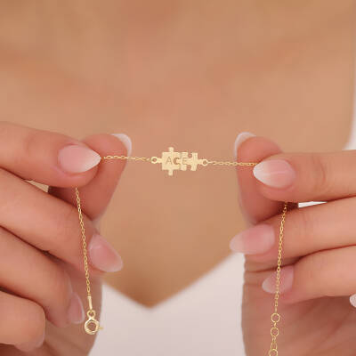 925 Ayar Gümüş Harfli Puzzle Bileklik - 2