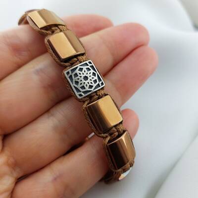 925 Ayar Gümüş Hematit Taşlı Erkek Bileklik  - 2