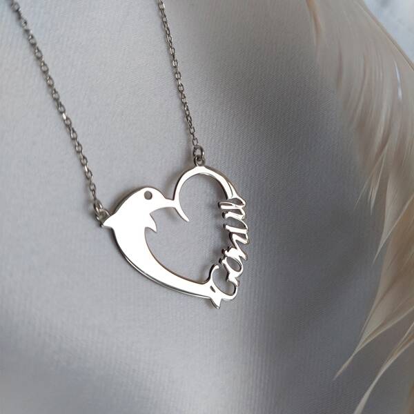 925 Ayar Gümüş İsim Yazılı Yunus Kolye - 1