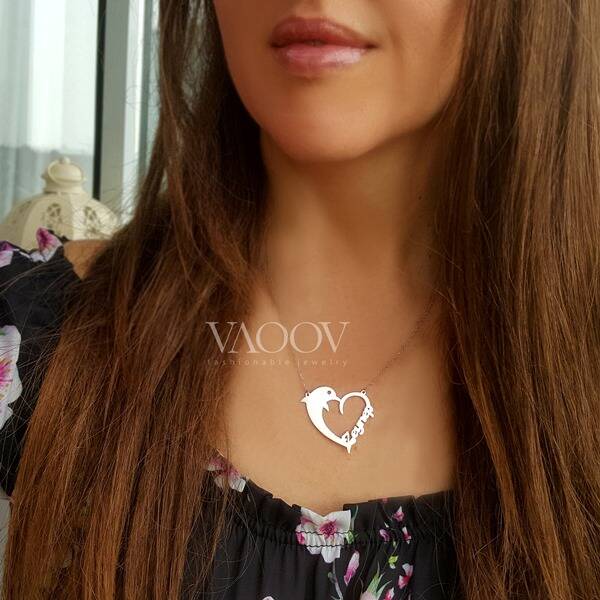 925 Ayar Gümüş İsim Yazılı Yunus Kolye - 5