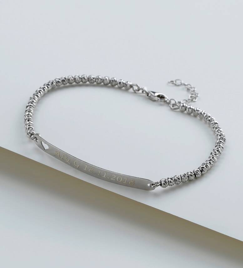 925 Ayar Gümüş İsimli Dorika Bileklik - 2