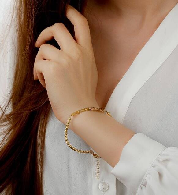 925 Ayar Gümüş İsimli Dorika Bileklik - 3