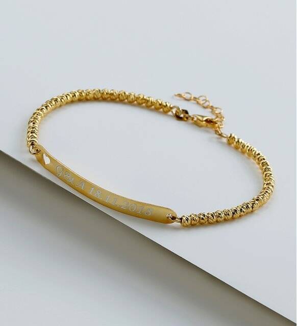 925 Ayar Gümüş İsimli Dorika Bileklik - 4