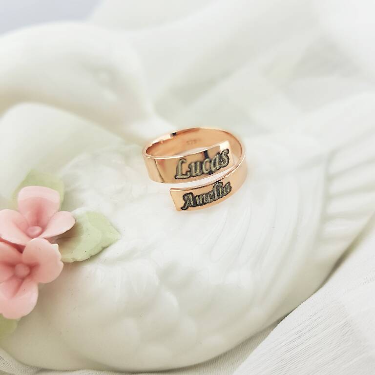 925 Ayar Gümüş İsimli Kıvrım Yüzük - 6