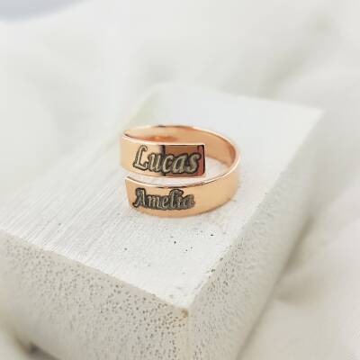 925 Ayar Gümüş İsimli Kıvrım Yüzük - 7