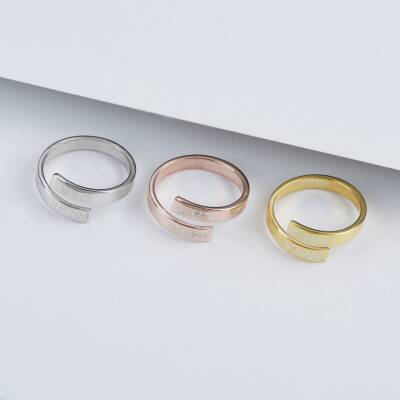 925 Ayar Gümüş İsimli Kıvrım Yüzük - 9