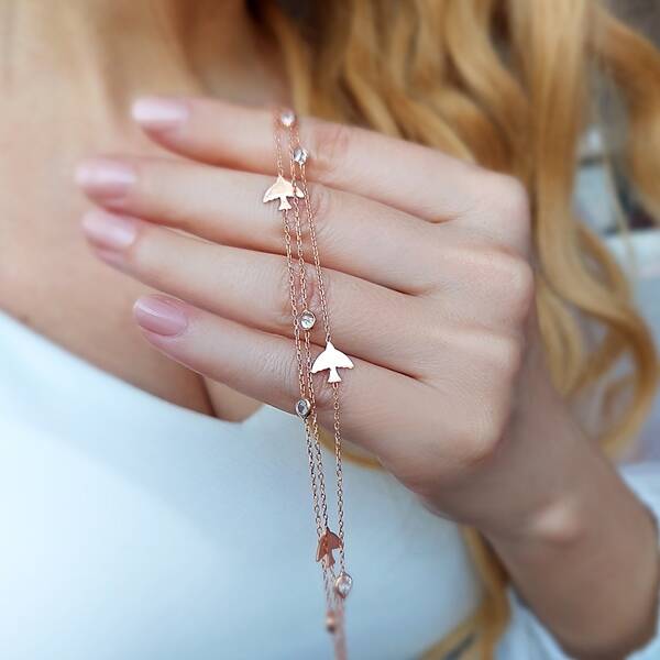 925 Ayar Gümüş Kadın Kırlangıç Bileklik - 3