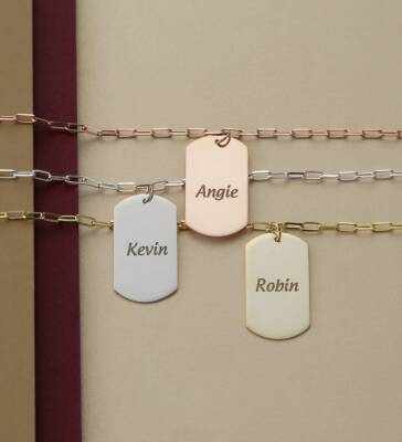 925 Ayar Gümüş Kişiye Özel Künye Kolye - 2