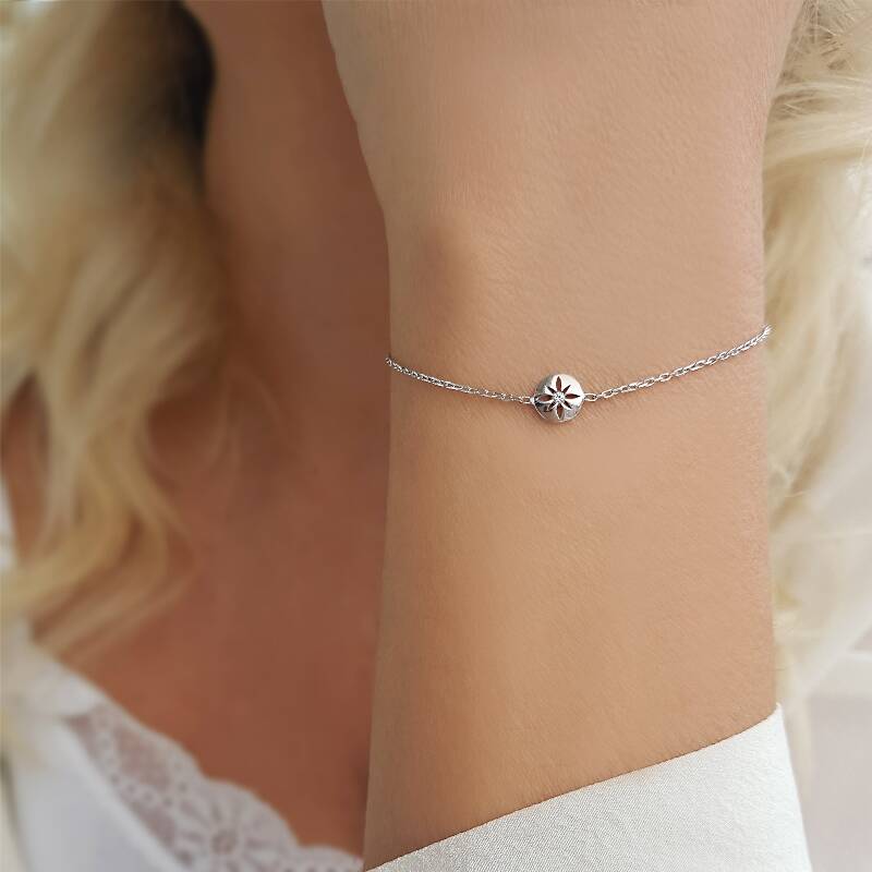 925 Ayar Gümüş Kutup Yıldızı Bileklik - 1