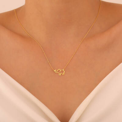 925 Ayar Gümüş Minimal Fil Kolye - 2