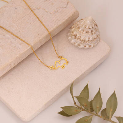 925 Ayar Gümüş Minimal Fil Kolye - 3