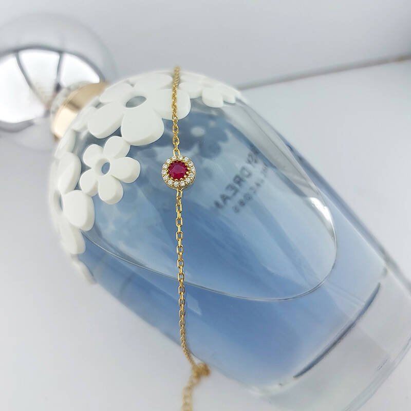 925 Ayar Gümüş Pembe ve Beyaz Taşlı Zarif Bileklik - 3