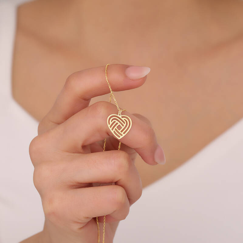 925 Ayar Gümüş Spiral Kalp Kolye - 1