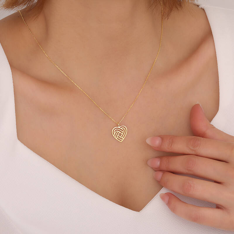 925 Ayar Gümüş Spiral Kalp Kolye - 2