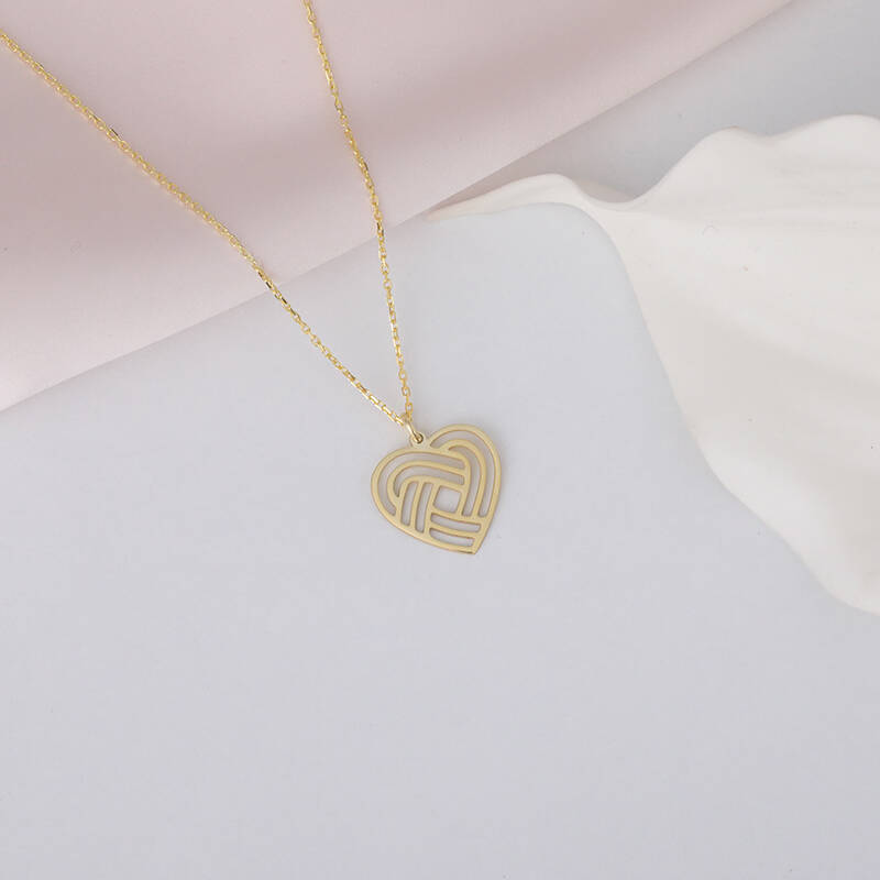 925 Ayar Gümüş Spiral Kalp Kolye - 3