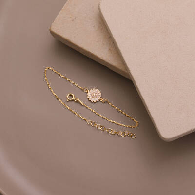 925 Ayar Gümüş Taşlı Papatya Bileklik - 3