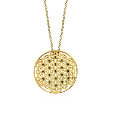 925 Ayar Gümüş Yaşam Çiçeği Kolye - 3