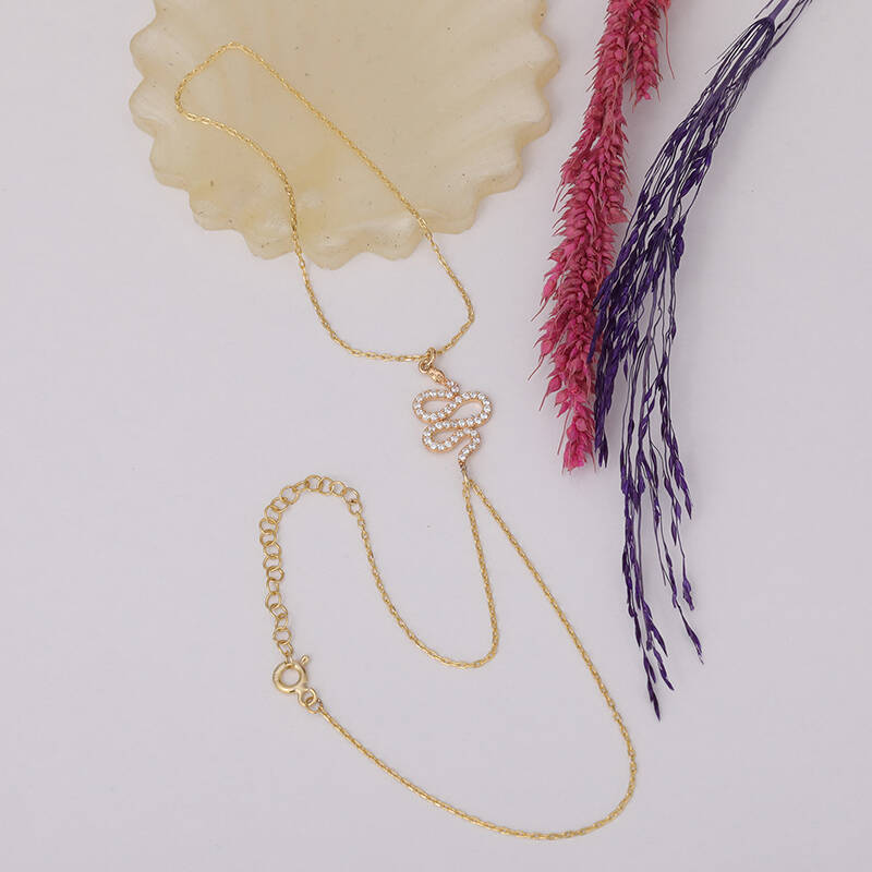 925 Ayar Gümüş Yılan Figürlü Şahmeran Bileklik - 3