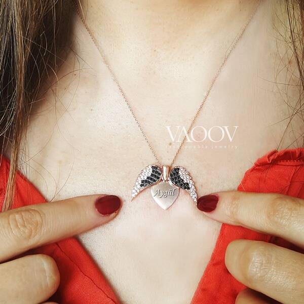 Açılan Kanat Kalp Kolye - 3