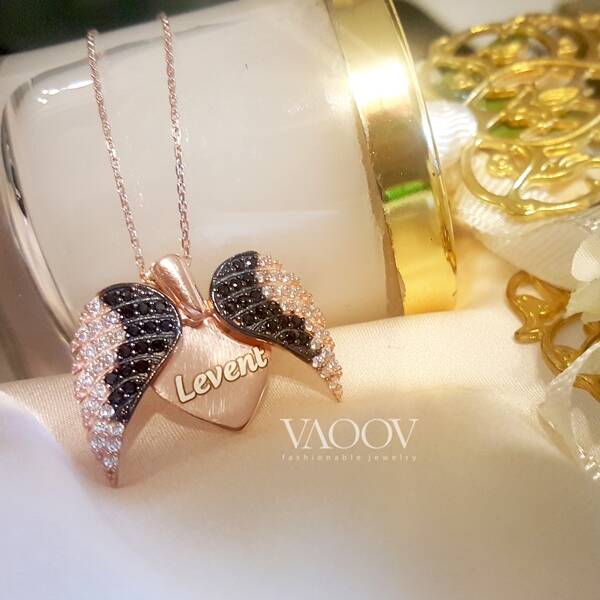 Açılan Kanat Kalp Kolye - 4