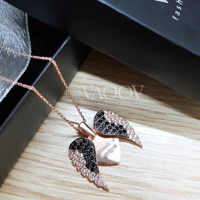 Açılan Kanat Kalp Kolye - 5