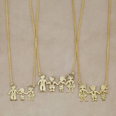 Dört Figürlü Aile Kolyesi - 2