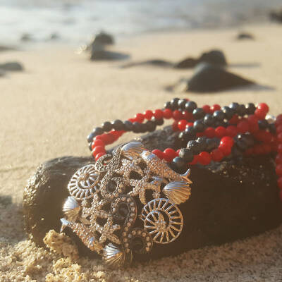 Gümüş İnci ve Mercan Deniz Kolye - 2