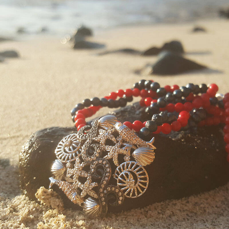 Gümüş İnci ve Mercan Deniz Kolye - 2