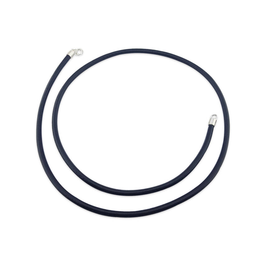 Gümüş Kilitli Deri Kolye - 1