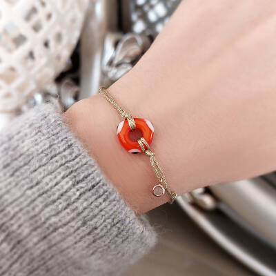 Gümüş Turuncu El Yapımı Nazar Bileklik - 2