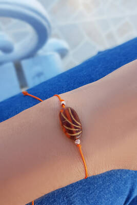 İşlemeli Çek Kristali 925 Ayar Gümüş Bileklik - 2