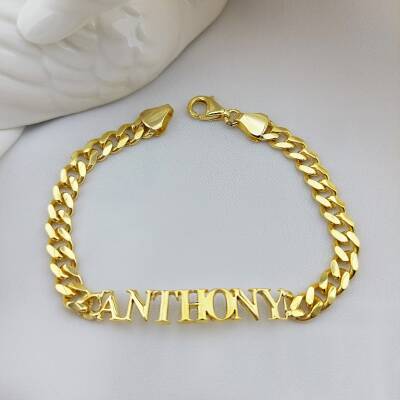 Kalın Lazer Kesim Gümüş İsimli Bileklik - 9