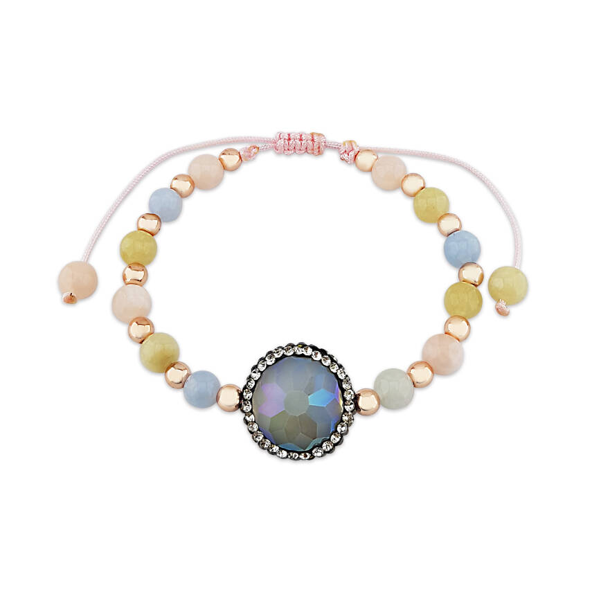 Labradorit ve Quartz Taşlı Gümüş Bileklik - 2