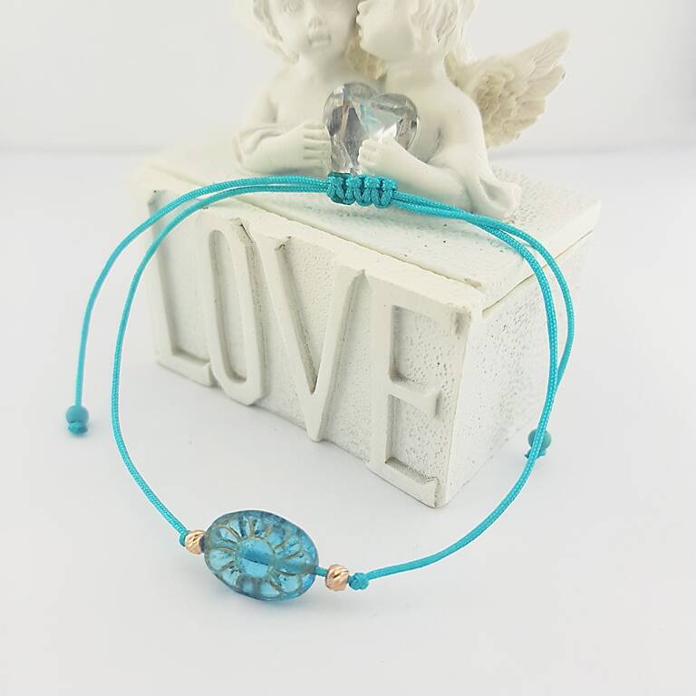 Mavi Çek Kristali Gümüş Bileklik - 3