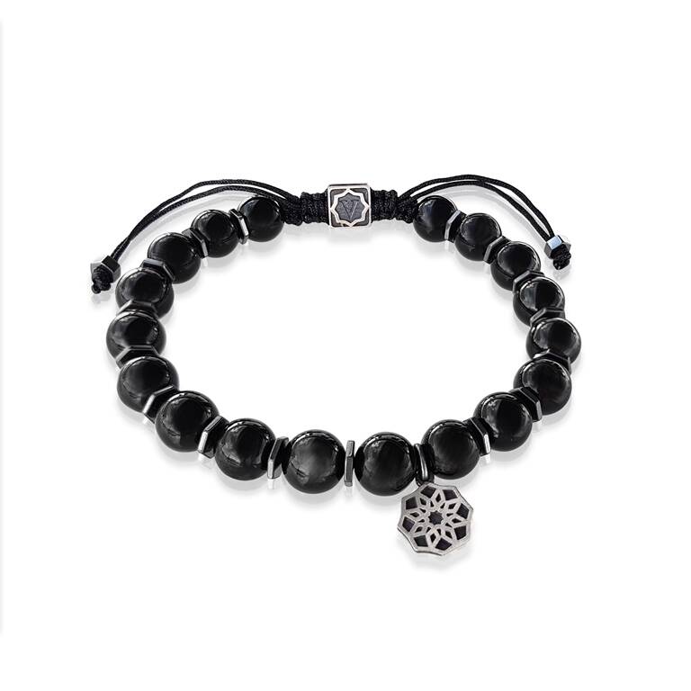 Oniks Taşlı Gümüş Erkek Bileklik - 1