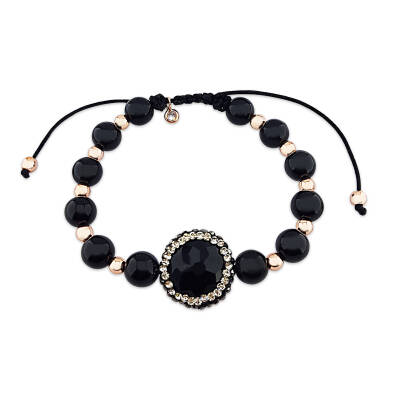 Oniks ve Hematit Taşlı Gümüş Bileklik - 2