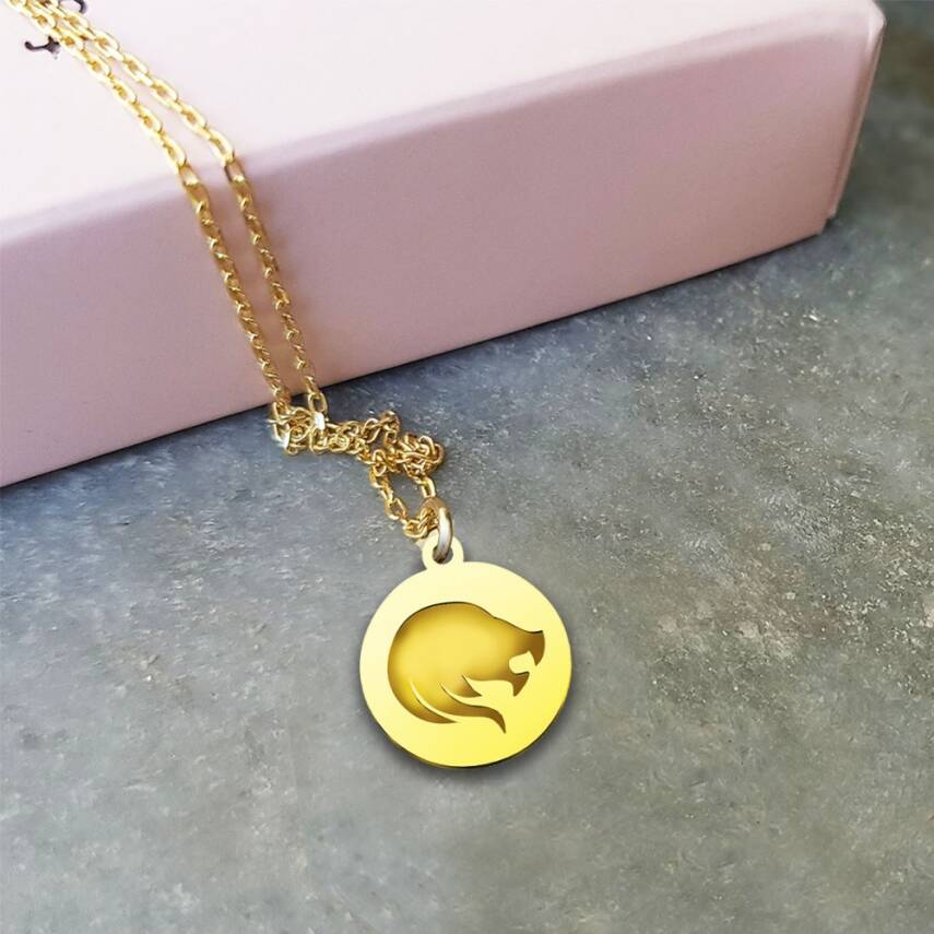 Vaoov 925 Ayar Gümüş Aslan Burcu Kolye - 1