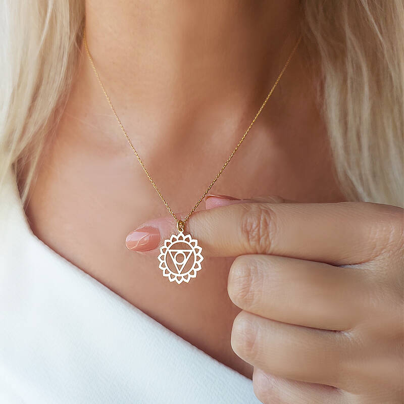 Vaoov 925 Ayar Gümüş Boğaz Çakrası Kolye - 1