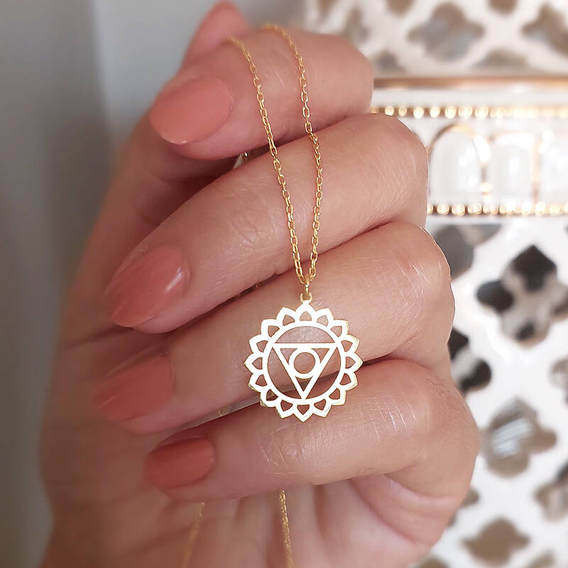 Vaoov 925 Ayar Gümüş Boğaz Çakrası Kolye - 2