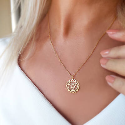 Vaoov 925 Ayar Gümüş Boğaz Çakrası Kolye - 3