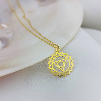 Vaoov 925 Ayar Gümüş Boğaz Çakrası Kolye - 4