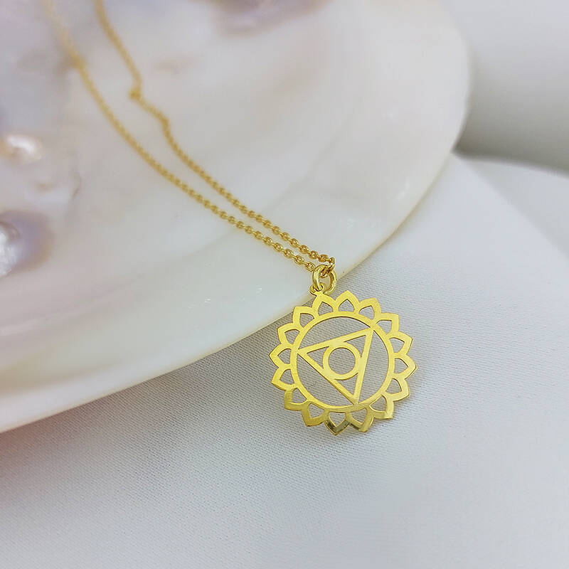 Vaoov 925 Ayar Gümüş Boğaz Çakrası Kolye - 4