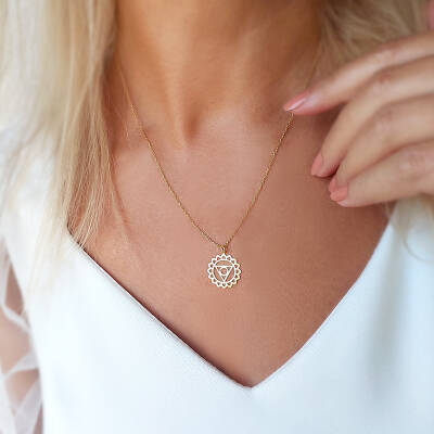 Vaoov 925 Ayar Gümüş Boğaz Çakrası Kolye - 5