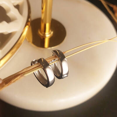 Vaoov 925 Ayar Gümüş Bombeli Halka Küpe - 7